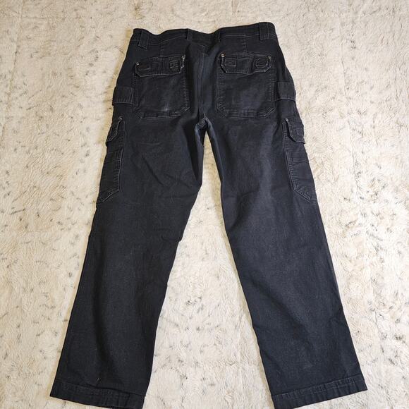 Duluth Flex Fire Hose Black Work Cargo Carpenter Jeans 36x30 Standard Fit - Picture 2 of 11